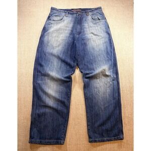 Phat Farm Athletic Denim Jeans Blue Wash Relaxed Fit Size 36x32 Style PPT41513